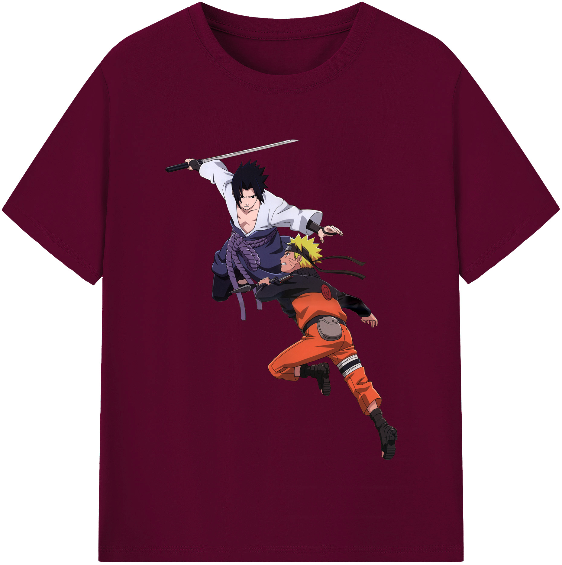 （画像用） NARUTO -ナルト- うちは サスケ Uchiha Sasuke レディースカジュアルプリントTシャツ（綿100％）